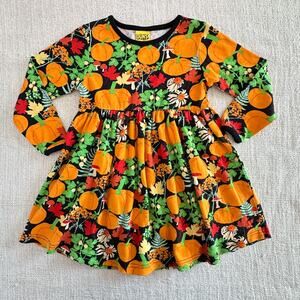 Duns Organic Pumpkin Print Dress EUC 3/4